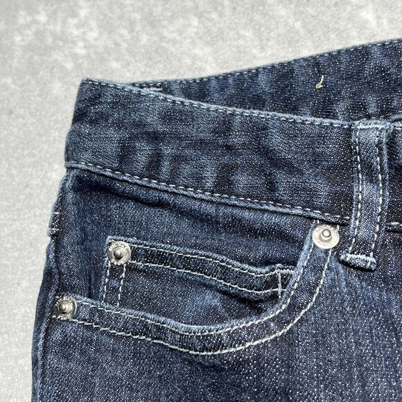Michael Kors Blue Washed Flared Ankle Denim Jeans Raw Hem Stretch Women’s SZ: 10 - Picture 4 of 14
